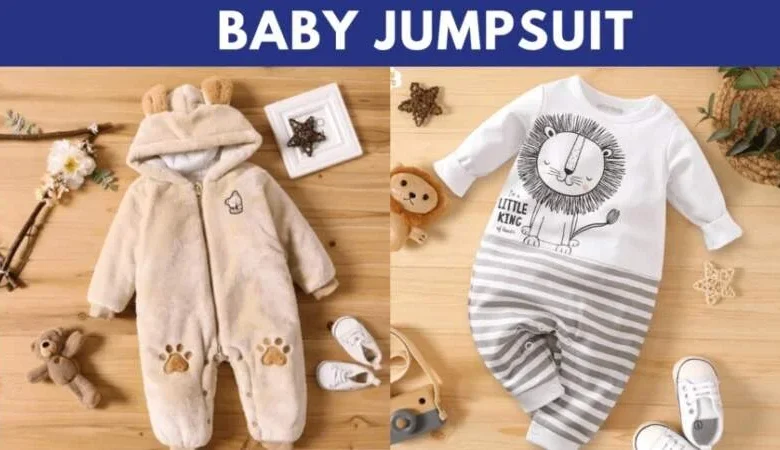 bear design long sleeve baby jumpsuit